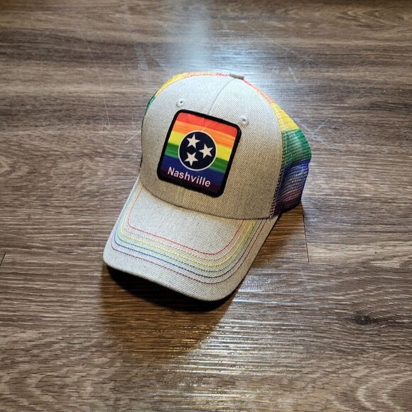 Tenessee State Flag LGBTQIA+ Gay Pride Trucker Snapback Hat - Picture 1 of 4